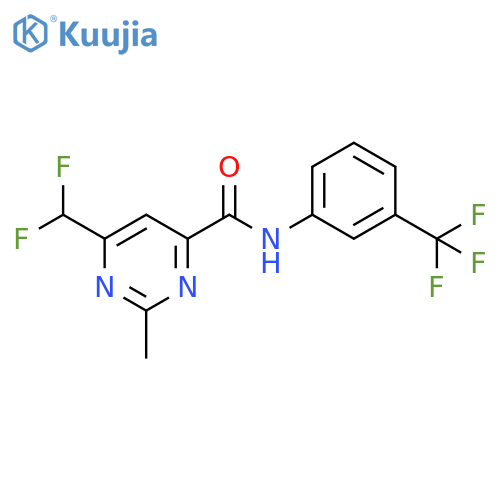 6-(difluoromethyl)-2-methyl-N-[3-(trifluoromethyl)phenyl]pyrimidine-4-carboxamide structure