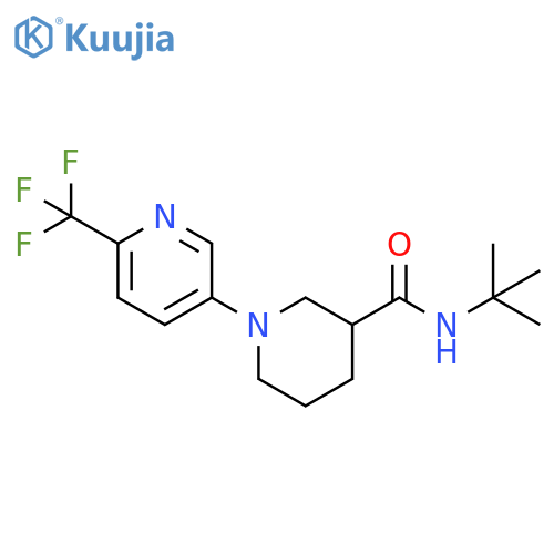 N-tert-butyl-1-[6-(trifluoromethyl)pyridin-3-yl]piperidine-3-carboxamide structure