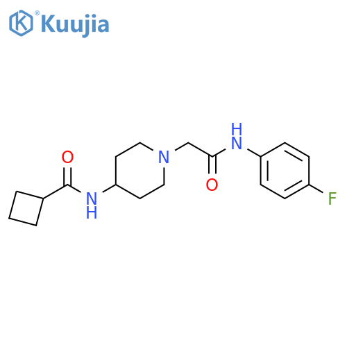 N-(1-{(4-fluorophenyl)carbamoylmethyl}piperidin-4-yl)cyclobutanecarboxamide structure