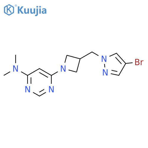 6-{3-(4-bromo-1H-pyrazol-1-yl)methylazetidin-1-yl}-N,N-dimethylpyrimidin-4-amine structure