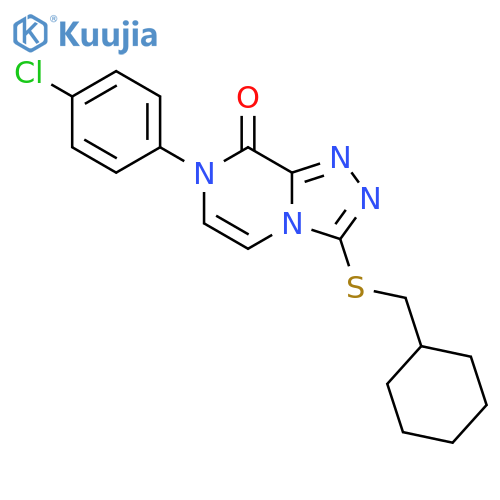 7-(4-chlorophenyl)-3-(cyclohexylmethyl)sulfanyl-7H,8H-1,2,4triazolo4,3-apyrazin-8-one structure