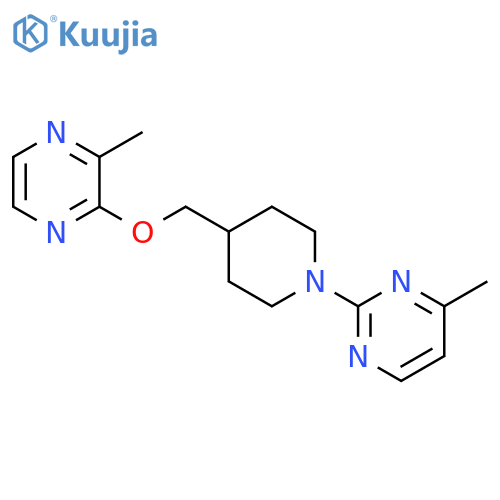 4-methyl-2-(4-{[(3-methylpyrazin-2-yl)oxy]methyl}piperidin-1-yl)pyrimidine structure