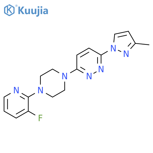 3-[4-(3-fluoropyridin-2-yl)piperazin-1-yl]-6-(3-methyl-1H-pyrazol-1-yl)pyridazine structure