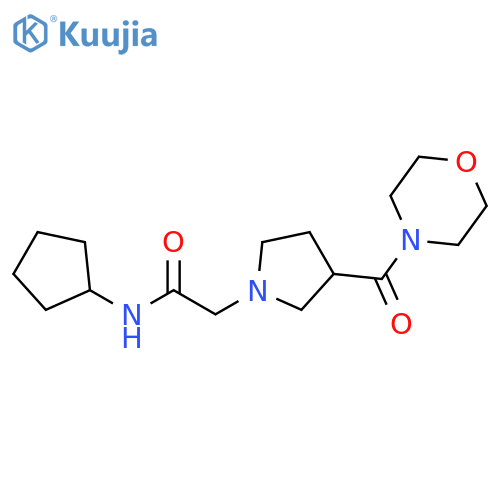 N-cyclopentyl-2-3-(morpholine-4-carbonyl)pyrrolidin-1-ylacetamide structure