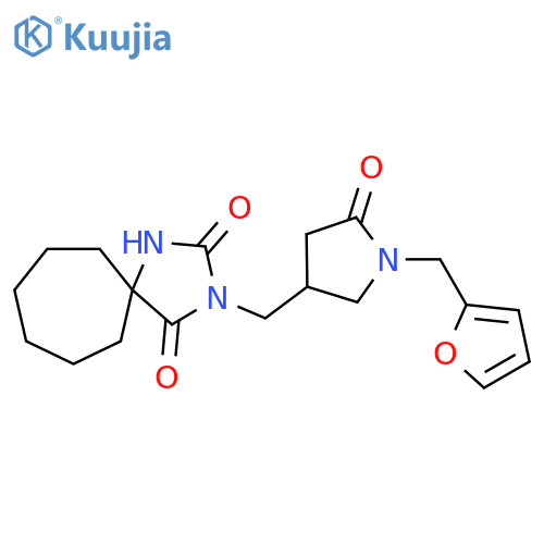 3-({1-[(furan-2-yl)methyl]-5-oxopyrrolidin-3-yl}methyl)-1,3-diazaspiro[4.6]undecane-2,4-dione structure