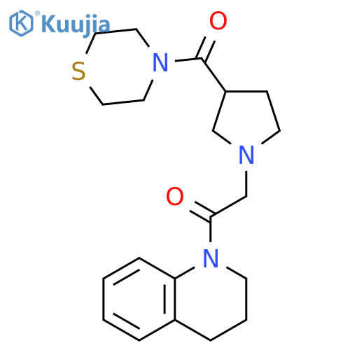 1-(1,2,3,4-tetrahydroquinolin-1-yl)-2-[3-(thiomorpholine-4-carbonyl)pyrrolidin-1-yl]ethan-1-one structure