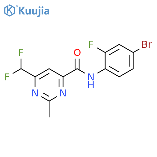 N-(4-bromo-2-fluorophenyl)-6-(difluoromethyl)-2-methylpyrimidine-4-carboxamide structure