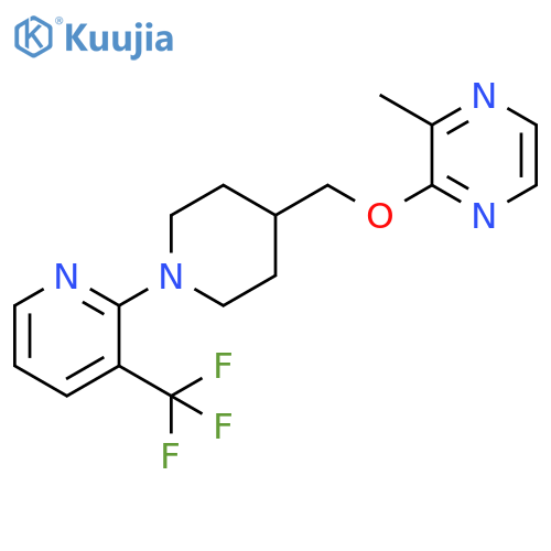 2-methyl-3-({1-3-(trifluoromethyl)pyridin-2-ylpiperidin-4-yl}methoxy)pyrazine structure