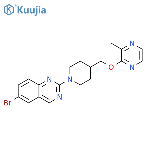 6-bromo-2-(4-{(3-methylpyrazin-2-yl)oxymethyl}piperidin-1-yl)quinazoline structure