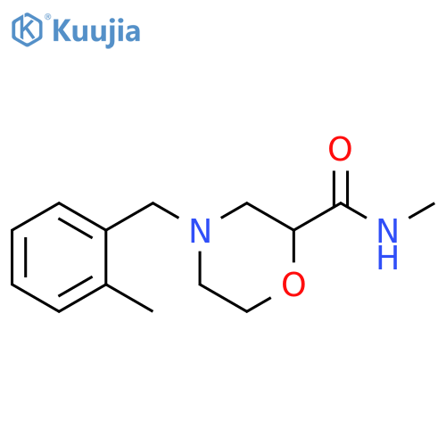 N-methyl-4-[(2-methylphenyl)methyl]morpholine-2-carboxamide structure
