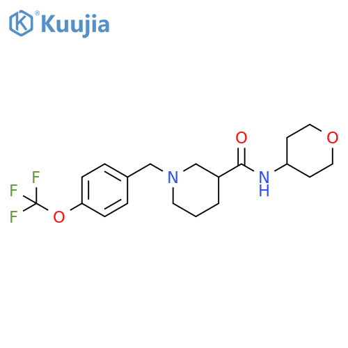N-(oxan-4-yl)-1-{[4-(trifluoromethoxy)phenyl]methyl}piperidine-3-carboxamide structure