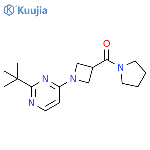 2-tert-butyl-4-3-(pyrrolidine-1-carbonyl)azetidin-1-ylpyrimidine structure