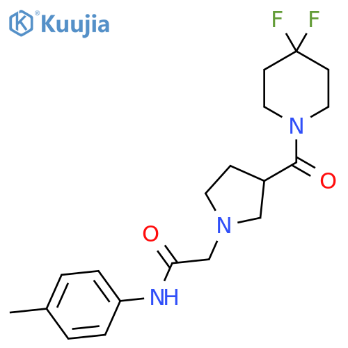 2-[3-(4,4-difluoropiperidine-1-carbonyl)pyrrolidin-1-yl]-N-(4-methylphenyl)acetamide structure