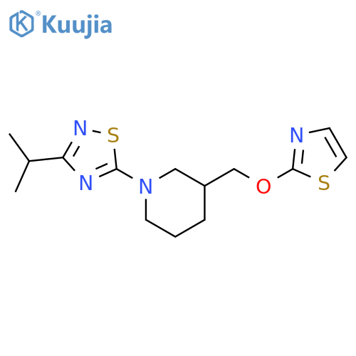 1-3-(propan-2-yl)-1,2,4-thiadiazol-5-yl-3-(1,3-thiazol-2-yloxy)methylpiperidine structure