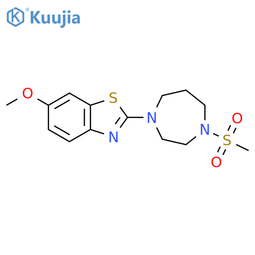 2-(4-Methanesulfonyl-1,4-diazepan-1-yl)-6-methoxy-1,3-benzothiazole structure