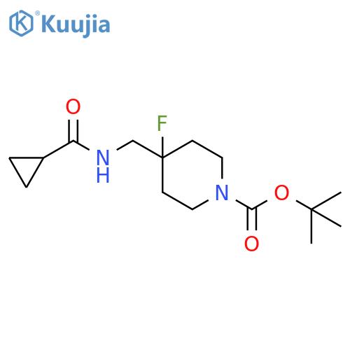 tert-butyl 4-[(cyclopropylformamido)methyl]-4-fluoropiperidine-1-carboxylate structure