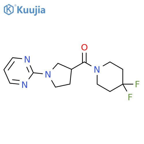 2-3-(4,4-difluoropiperidine-1-carbonyl)pyrrolidin-1-ylpyrimidine structure