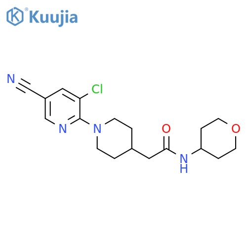2-[1-(3-chloro-5-cyanopyridin-2-yl)piperidin-4-yl]-N-(oxan-4-yl)acetamide structure