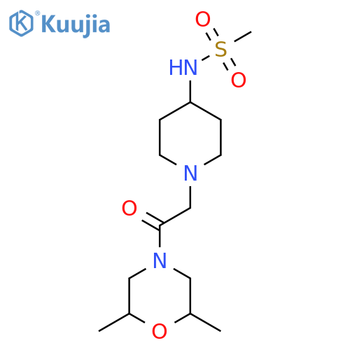 N-{1-[2-(2,6-dimethylmorpholin-4-yl)-2-oxoethyl]piperidin-4-yl}methanesulfonamide structure