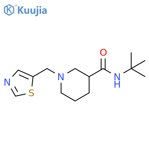 N-tert-butyl-1-[(1,3-thiazol-5-yl)methyl]piperidine-3-carboxamide structure