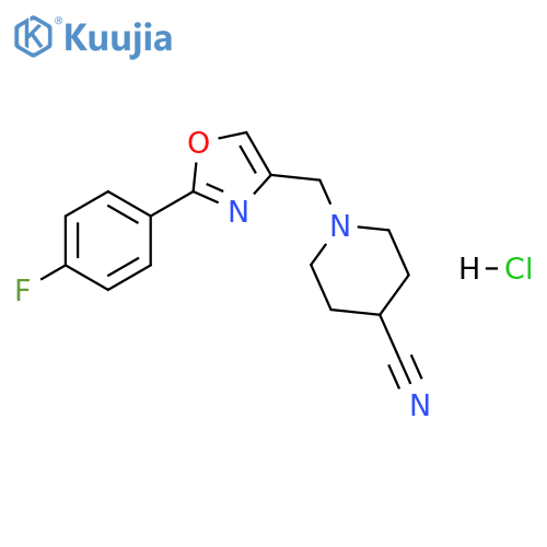 1-{[2-(4-fluorophenyl)-1,3-oxazol-4-yl]methyl}piperidine-4-carbonitrile hydrochloride structure