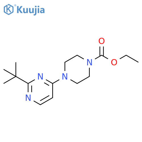 ethyl 4-(2-tert-butylpyrimidin-4-yl)piperazine-1-carboxylate structure