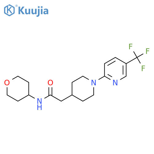 N-(oxan-4-yl)-2-{1-[5-(trifluoromethyl)pyridin-2-yl]piperidin-4-yl}acetamide structure