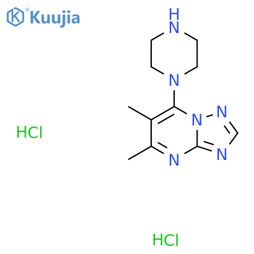 1-{5,6-Dimethyl-[1,2,4]triazolo[1,5-a]pyrimidin-7-yl}piperazine dihydrochloride structure