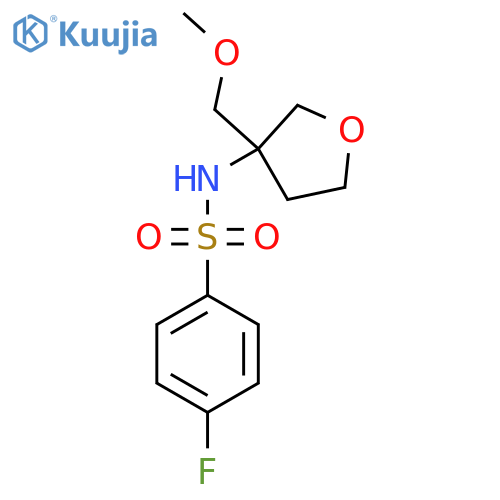 4-fluoro-N-[3-(methoxymethyl)oxolan-3-yl]benzene-1-sulfonamide structure