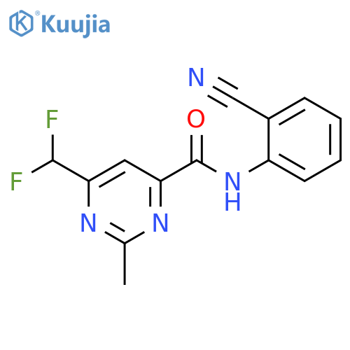 N-(2-cyanophenyl)-6-(difluoromethyl)-2-methylpyrimidine-4-carboxamide structure