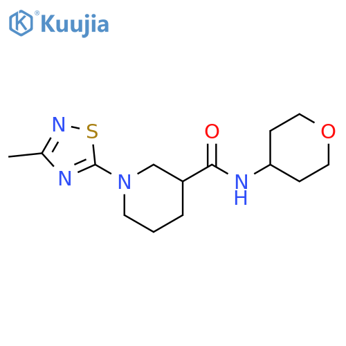 1-(3-methyl-1,2,4-thiadiazol-5-yl)-N-(oxan-4-yl)piperidine-3-carboxamide structure