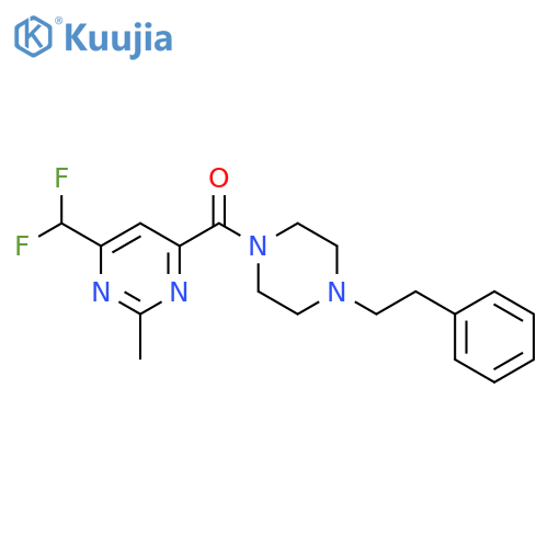 4-(difluoromethyl)-2-methyl-6-[4-(2-phenylethyl)piperazine-1-carbonyl]pyrimidine structure