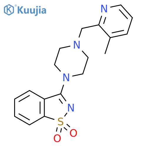 3-{4-(3-methylpyridin-2-yl)methylpiperazin-1-yl}-1,2-benzothiazole-1,1-dione structure