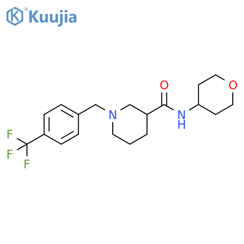 N-(oxan-4-yl)-1-{[4-(trifluoromethyl)phenyl]methyl}piperidine-3-carboxamide structure