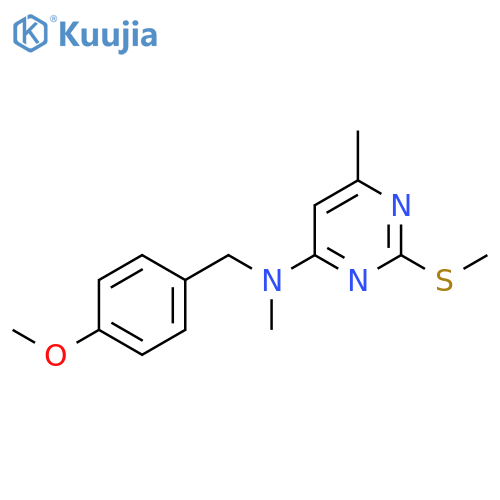 N-[(4-methoxyphenyl)methyl]-N,6-dimethyl-2-(methylsulfanyl)pyrimidin-4-amine structure