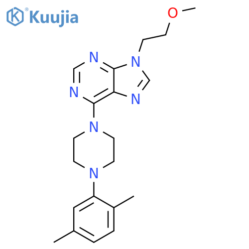 6-[4-(2,5-dimethylphenyl)piperazin-1-yl]-9-(2-methoxyethyl)-9H-purine structure