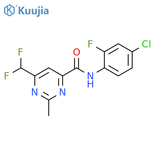 N-(4-chloro-2-fluorophenyl)-6-(difluoromethyl)-2-methylpyrimidine-4-carboxamide structure