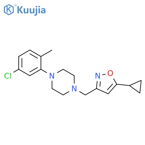 1-(5-chloro-2-methylphenyl)-4-[(5-cyclopropyl-1,2-oxazol-3-yl)methyl]piperazine structure