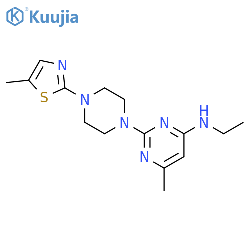 N-ethyl-6-methyl-2-[4-(5-methyl-1,3-thiazol-2-yl)piperazin-1-yl]pyrimidin-4-amine structure