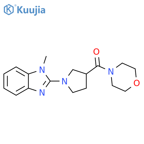 1-methyl-2-[3-(morpholine-4-carbonyl)pyrrolidin-1-yl]-1H-1,3-benzodiazole structure