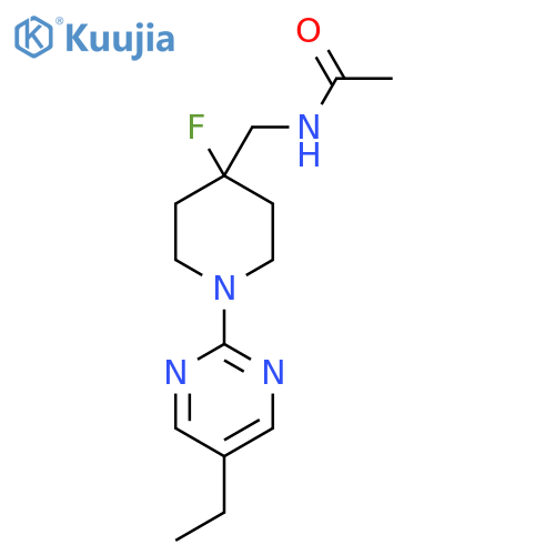 N-{[1-(5-ethylpyrimidin-2-yl)-4-fluoropiperidin-4-yl]methyl}acetamide structure