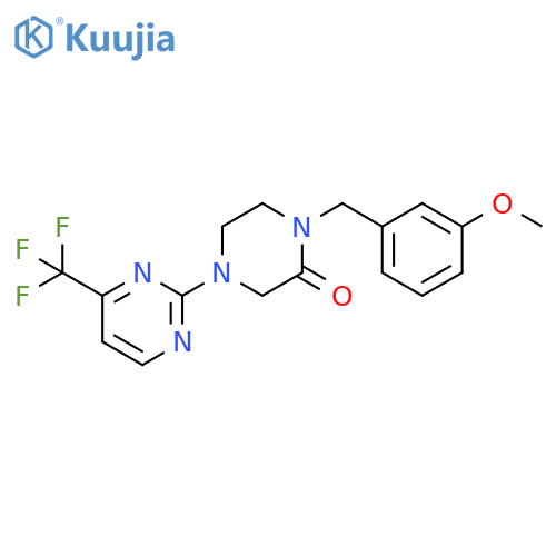 1-[(3-methoxyphenyl)methyl]-4-[4-(trifluoromethyl)pyrimidin-2-yl]piperazin-2-one structure