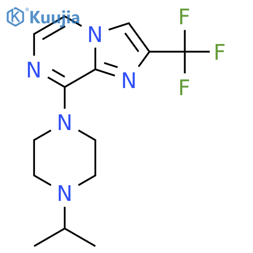 1-(Propan-2-yl)-4-[2-(trifluoromethyl)imidazo[1,2-a]pyrazin-8-yl]piperazine structure