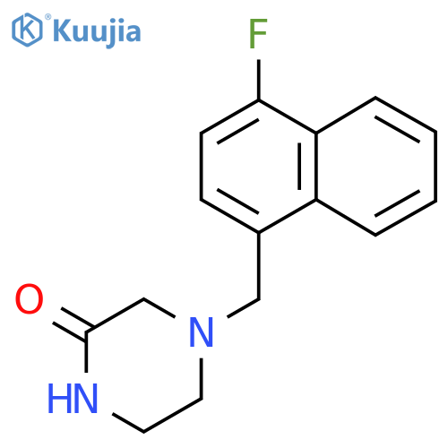 4-[(4-Fluoronaphthalen-1-yl)methyl]piperazin-2-one structure