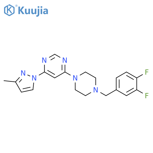 4-{4-(3,4-difluorophenyl)methylpiperazin-1-yl}-6-(3-methyl-1H-pyrazol-1-yl)pyrimidine structure