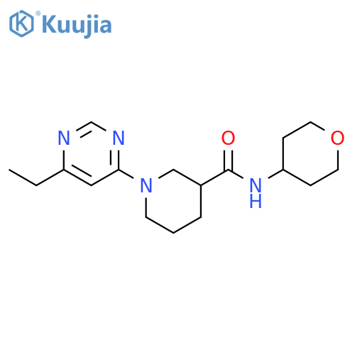 1-(6-ethylpyrimidin-4-yl)-N-(oxan-4-yl)piperidine-3-carboxamide structure