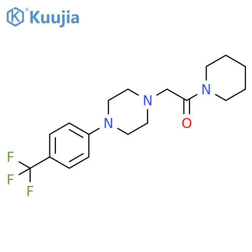 1-(piperidin-1-yl)-2-{4-[4-(trifluoromethyl)phenyl]piperazin-1-yl}ethan-1-one structure
