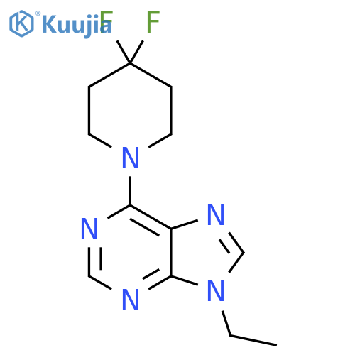 6-(4,4-difluoropiperidin-1-yl)-9-ethyl-9H-purine structure