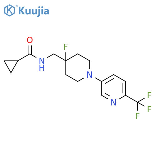 N-({4-fluoro-1-[6-(trifluoromethyl)pyridin-3-yl]piperidin-4-yl}methyl)cyclopropanecarboxamide structure
