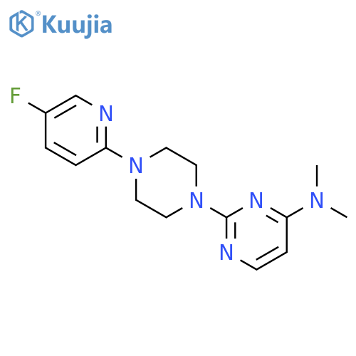 2-[4-(5-fluoropyridin-2-yl)piperazin-1-yl]-N,N-dimethylpyrimidin-4-amine structure